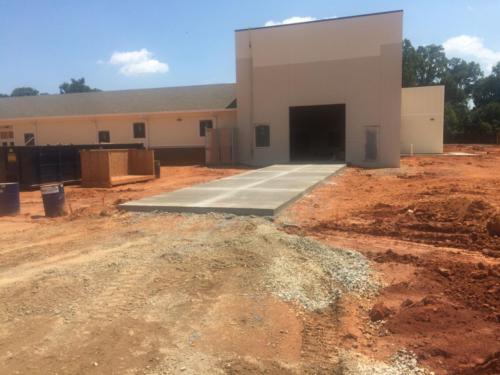 School loading dock during construction