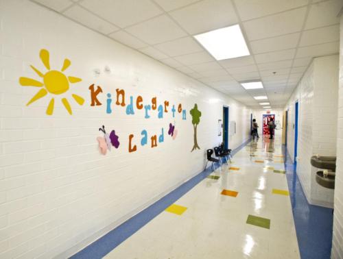 A hallway near the kindergarten classes