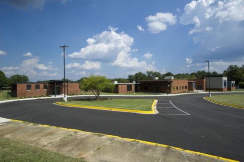 The school's pickup and drop-off area