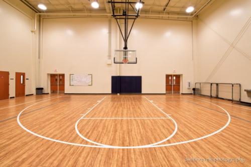 three point line of the indoor basketball court