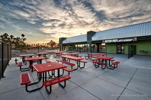 Vector Prep Academy outdoor dining area