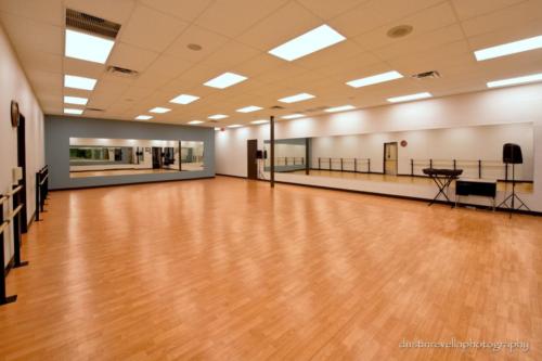 dance studio with mirrored walls