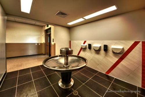 restroom with 360 degree fountain-style sink