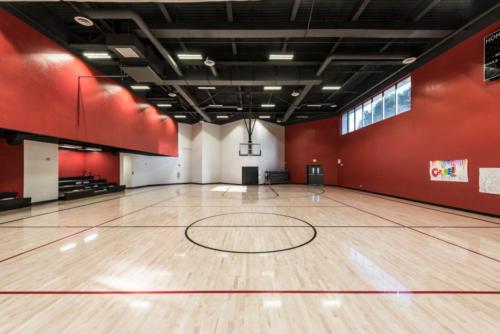 indoor gym with a full basketball court
