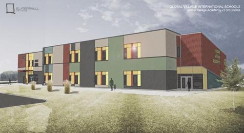 Rendering of the Global Village Academy Fort Collins building