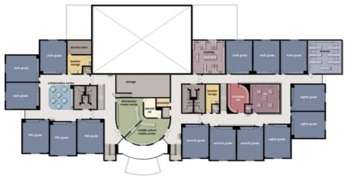 Colorful floor plans for Lakeview Academy
