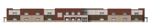 A simple rendering of the front of Channing Hall charter school