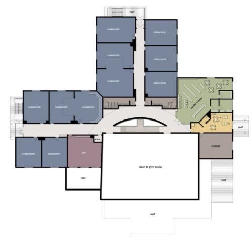 Colorful floor plans for Paradigm High School