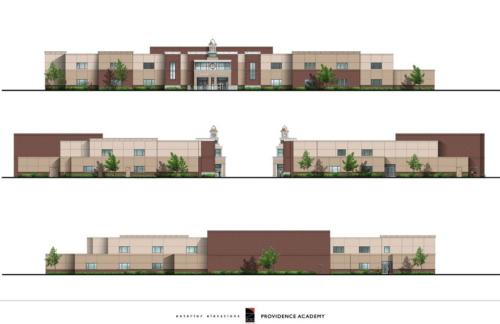 Renderings of the exterior of the school