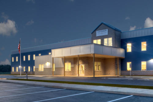 Exterior nighttime zoom of Davidson Charter Academy 
