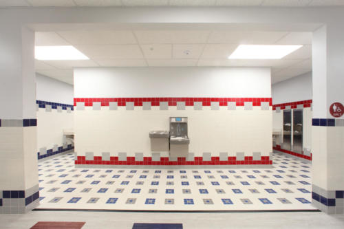 Hallway with drinking fountain
